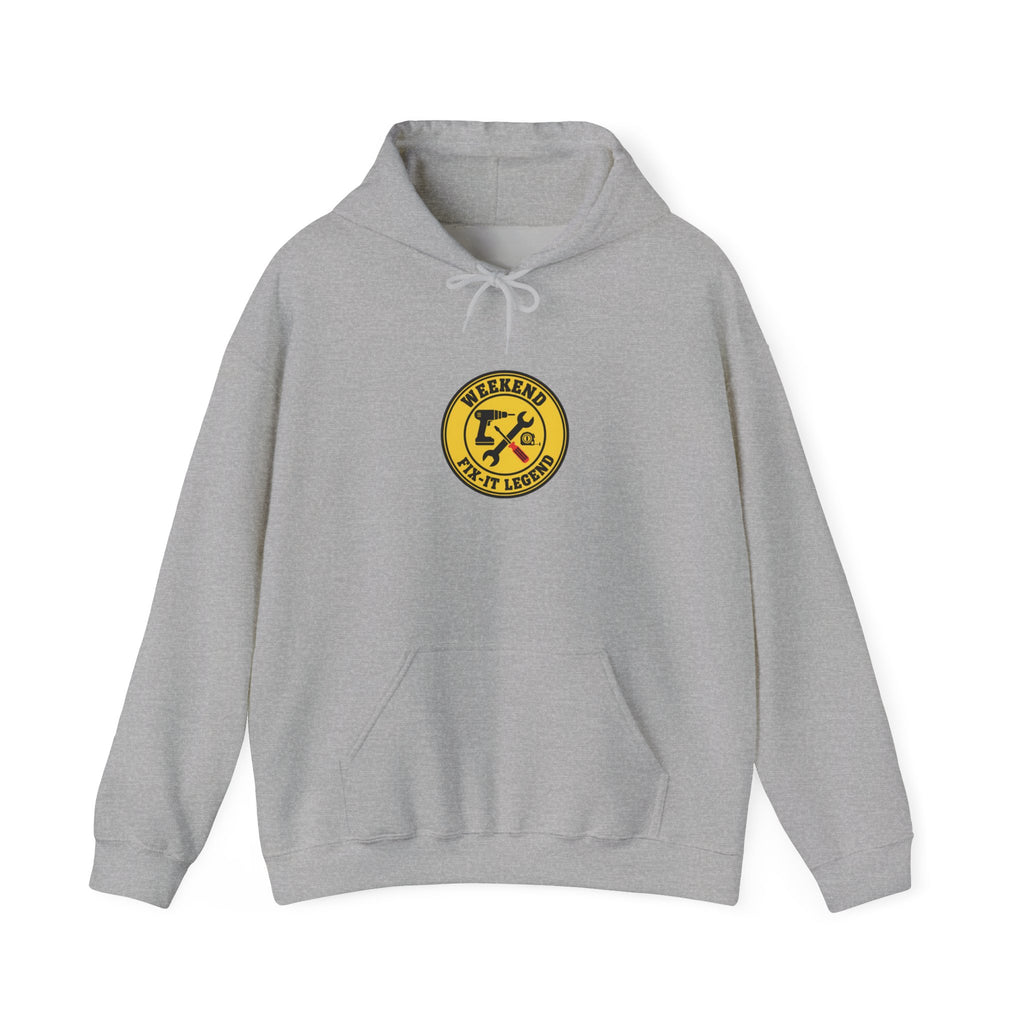 Weekend Warrior Workshop Patch Hoodie | DIY shirt, maker graphic