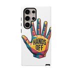 Hands Off Phone Case — Bold Geometric Palm Graphic