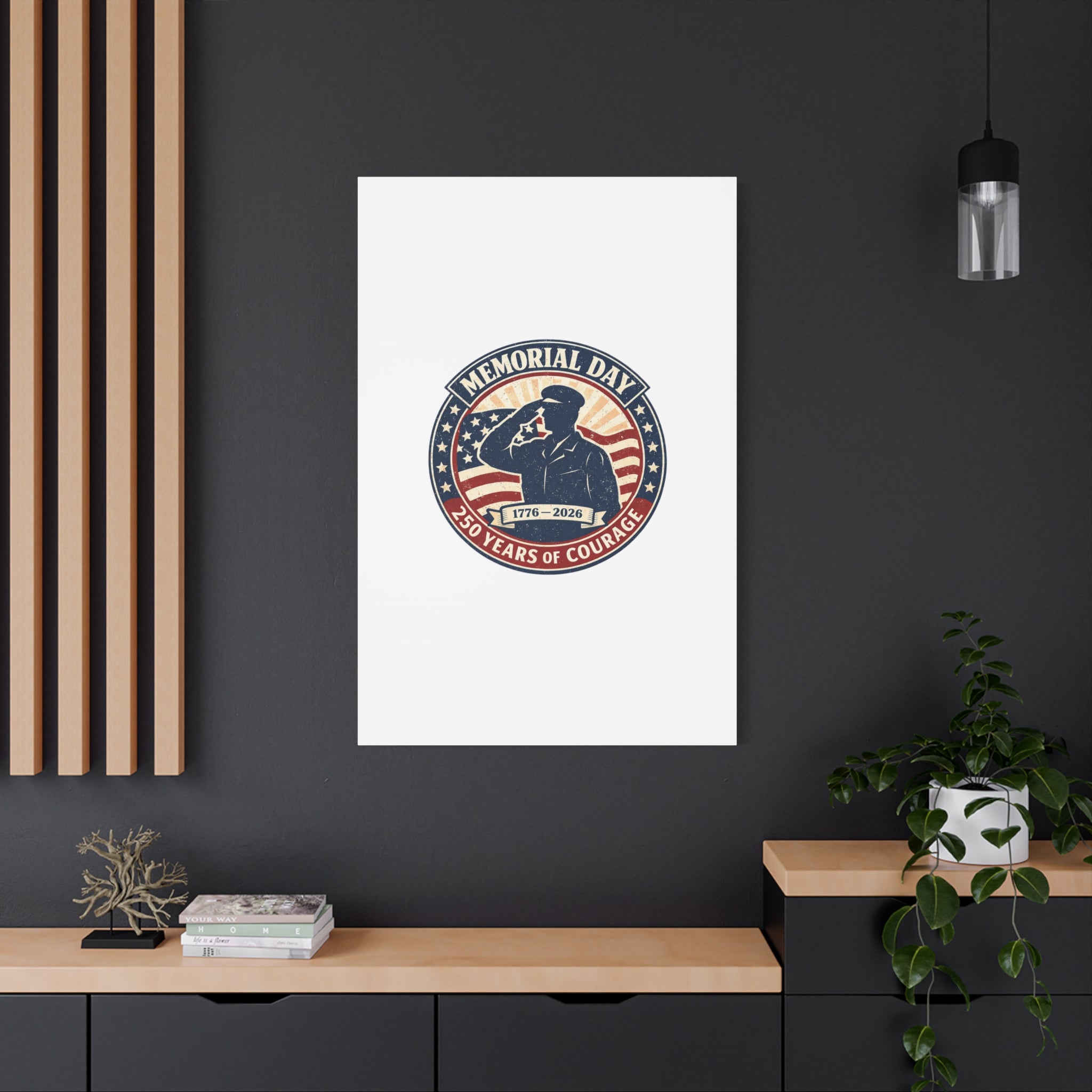 Memorial Day USA 250 Canvas, 1776–2026 Vintage Distressed Patriotic Print