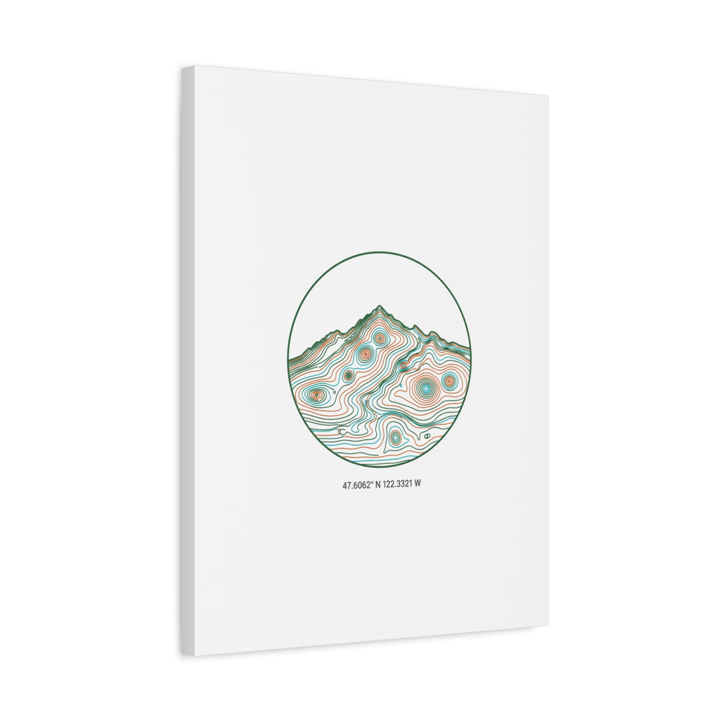 Topographic Contour Line Mountain Canvas, topographic map print | terrain poster