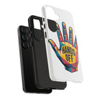 Hands Off Phone Case — Bold Geometric Palm Graphic