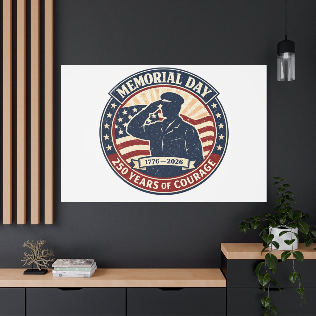 Memorial Day USA 250 Canvas, 1776–2026 Vintage Distressed Patriotic Print