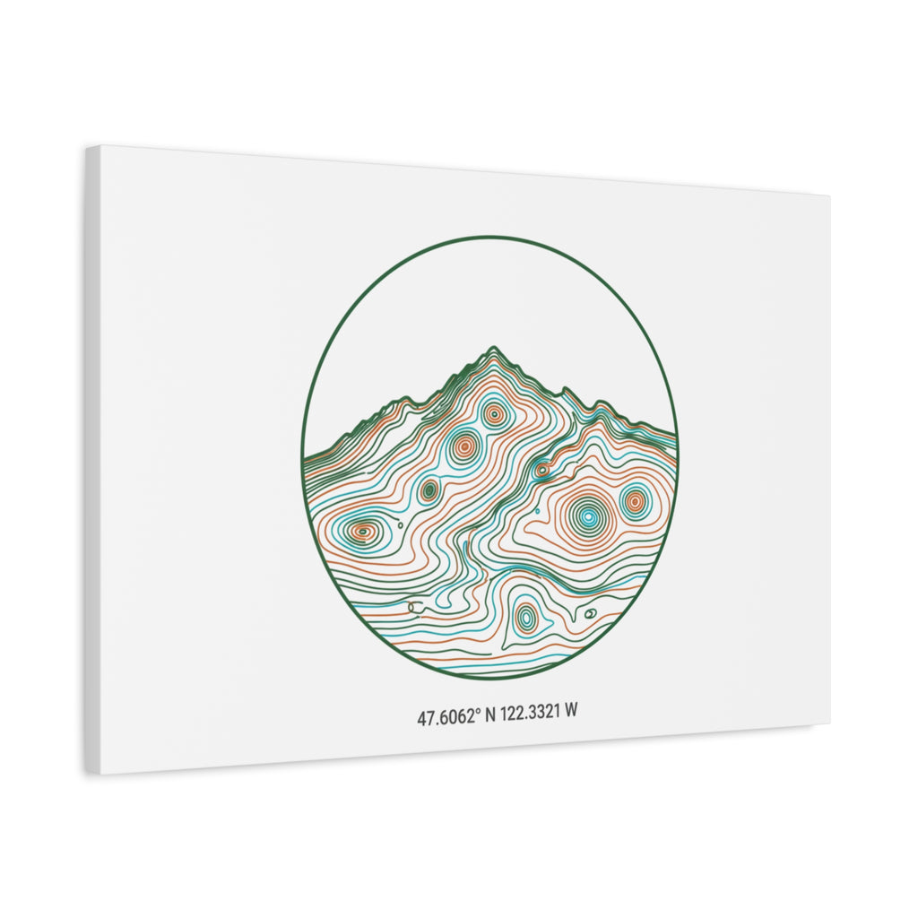 Topographic Contour Line Mountain Canvas, topographic map print | terrain poster