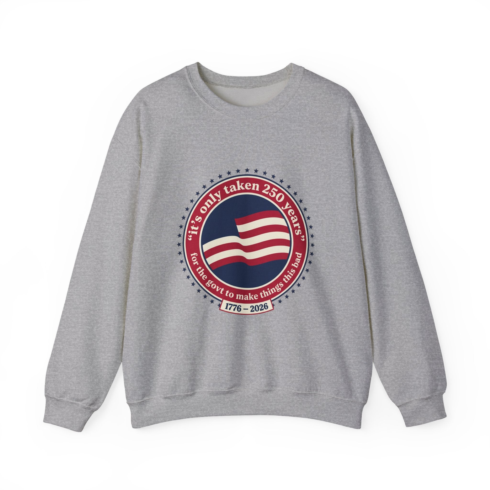 USA 250 Vintage Distressed Flag Crewneck Sweatshirt | 1776–2026 Memorial Day Americana