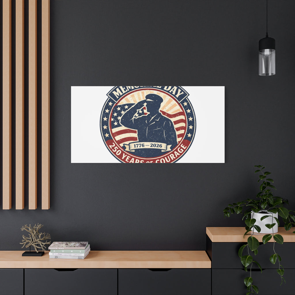 Memorial Day USA 250 Canvas, 1776–2026 Vintage Distressed Patriotic Print