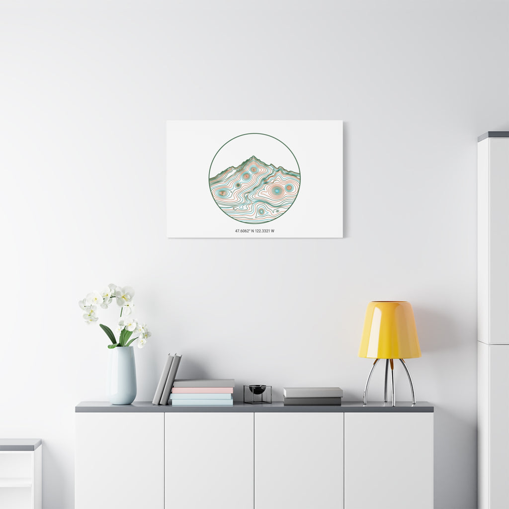 Topographic Contour Line Mountain Canvas, topographic map print | terrain poster