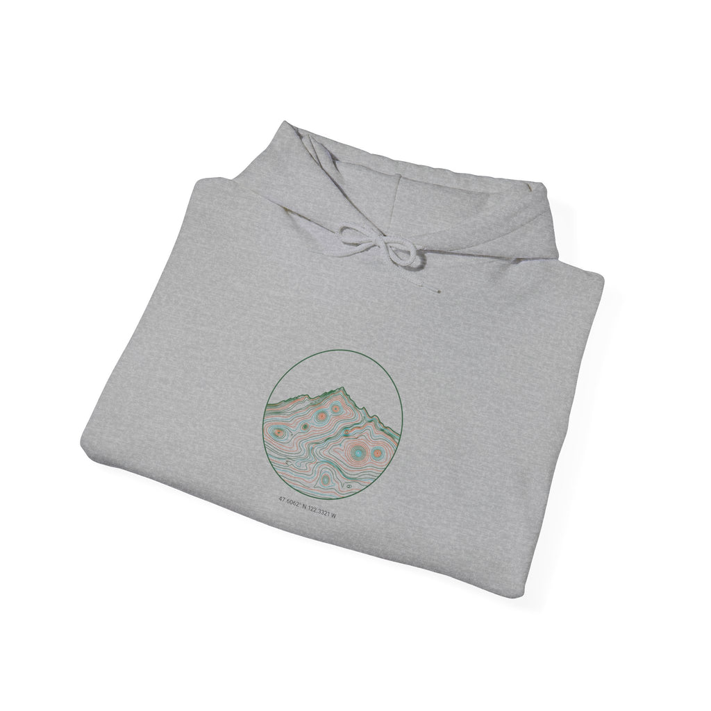 Topographic Contour Mountain Hoodie | topographic map print, contour line design