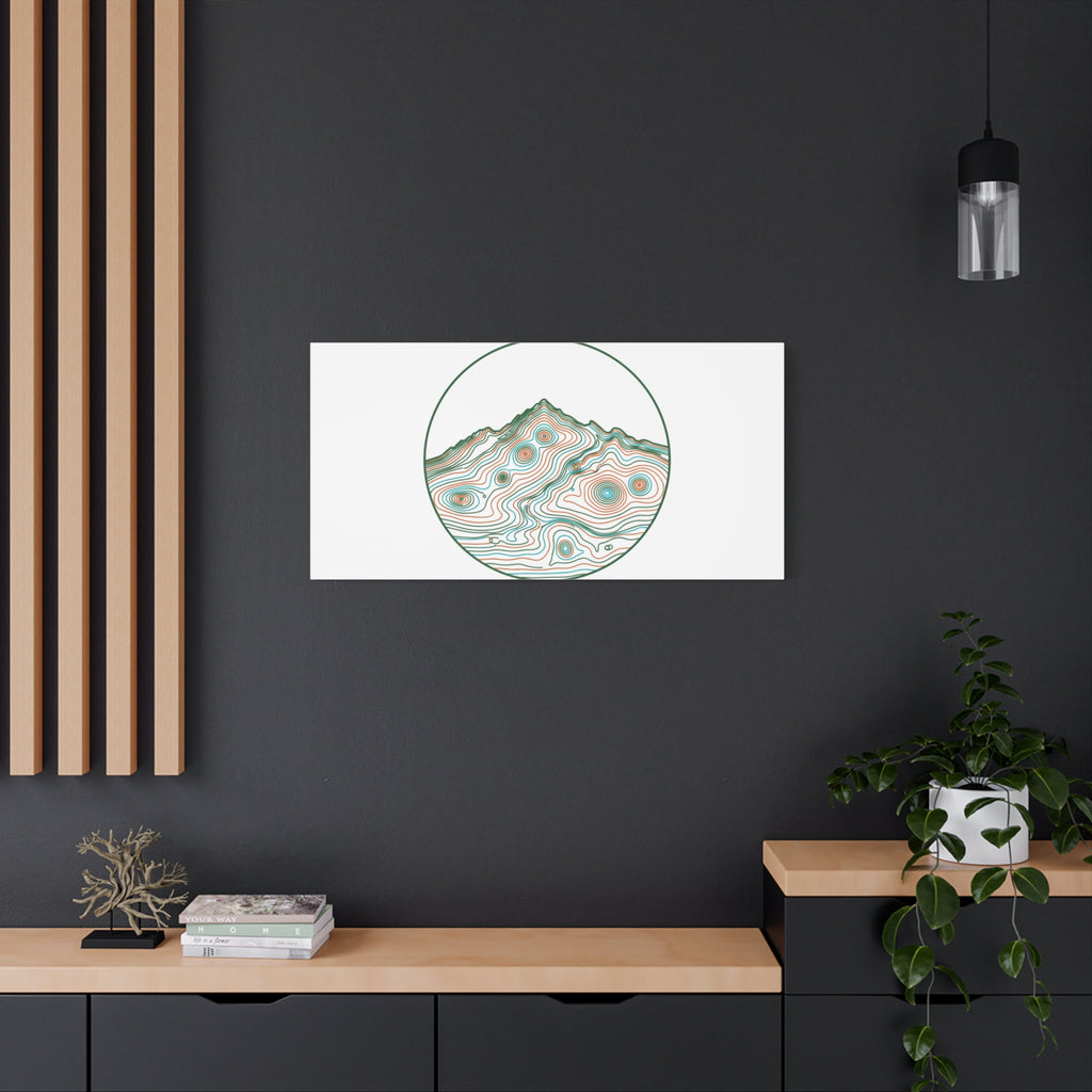 Topographic Contour Line Mountain Canvas, topographic map print | terrain poster