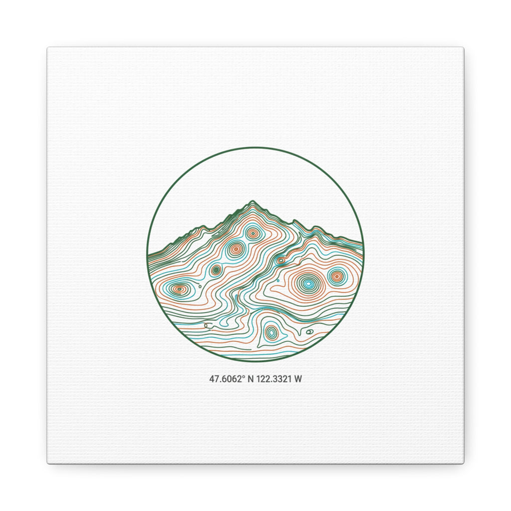 Topographic Contour Line Mountain Canvas, topographic map print | terrain poster