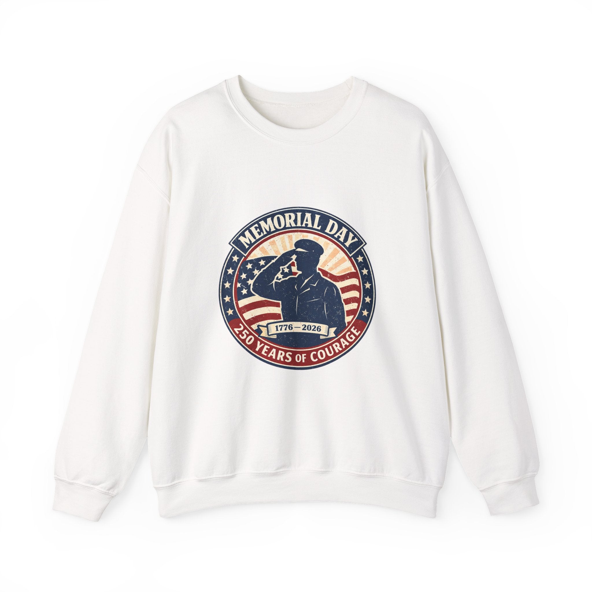 Memorial Day USA 250 Crewneck Sweatshirt | 1776–2026 Vintage Distressed Patriotic
