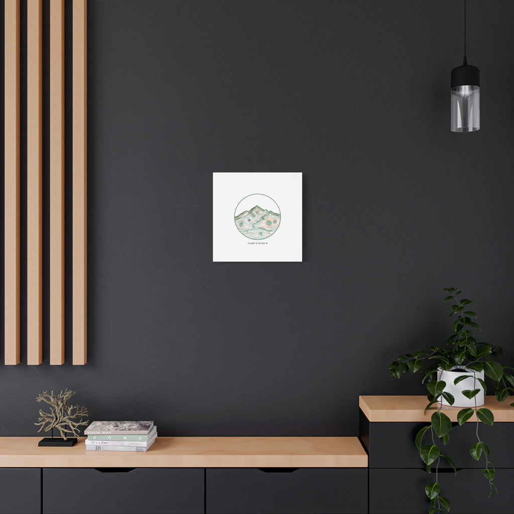 Topographic Contour Line Mountain Canvas, topographic map print | terrain poster