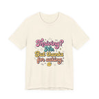 Thriving? No, But Thanks for Asking Tee | mental health humor, retro wavy text