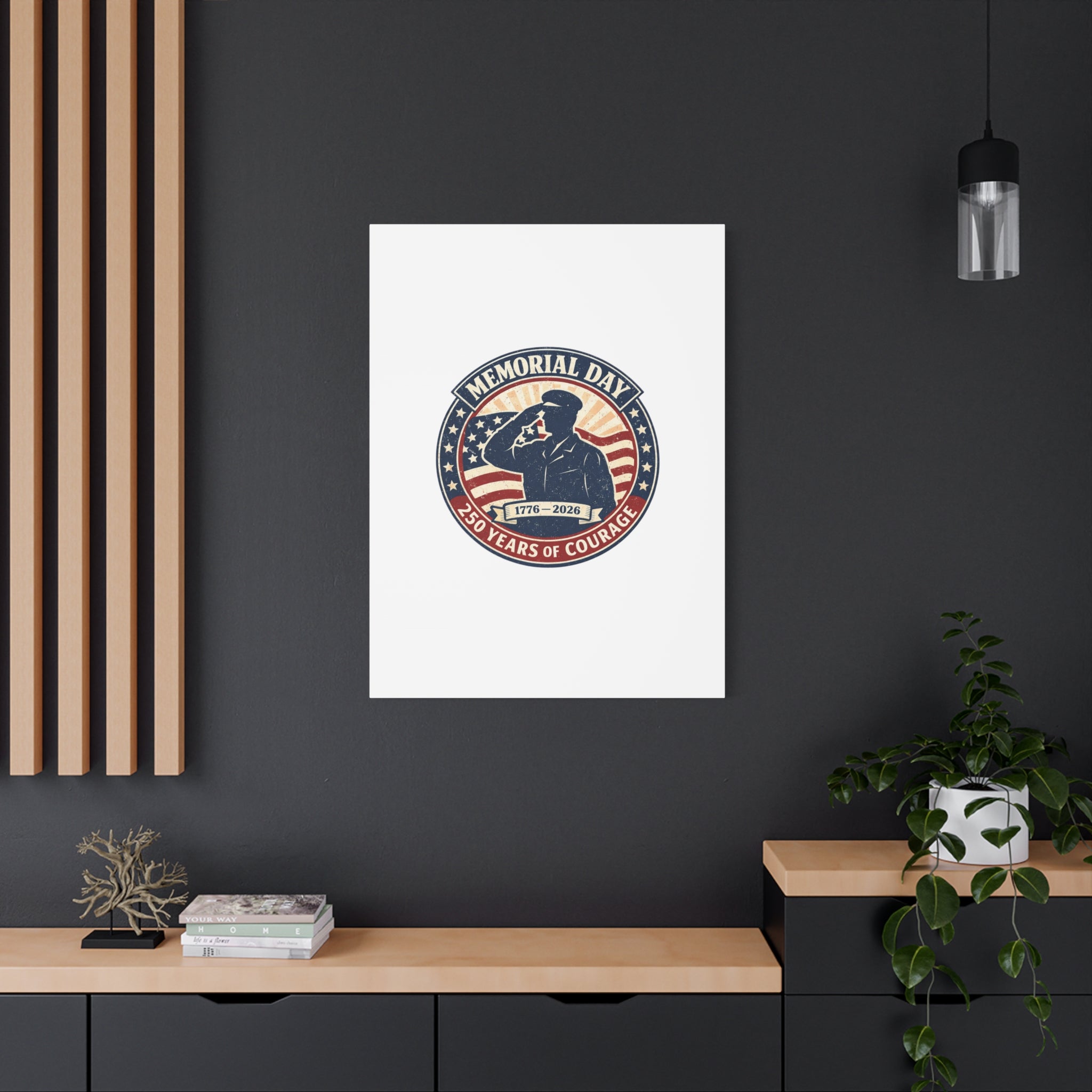 Memorial Day USA 250 Canvas, 1776–2026 Vintage Distressed Patriotic Print