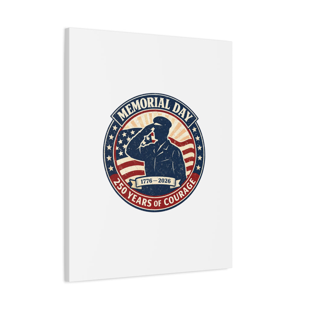 Memorial Day USA 250 Canvas, 1776–2026 Vintage Distressed Patriotic Print