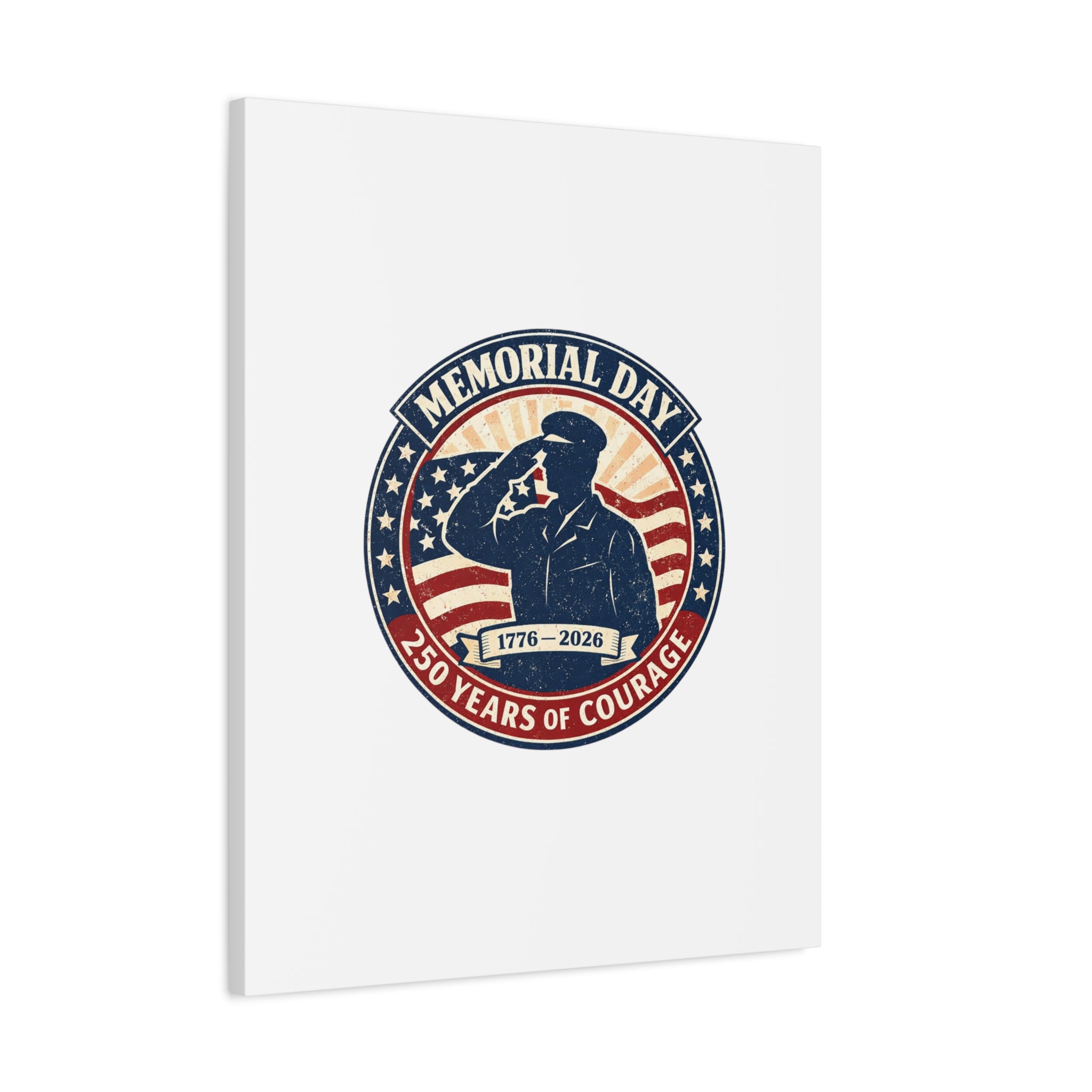 Memorial Day USA 250 Canvas, 1776–2026 Vintage Distressed Patriotic Print