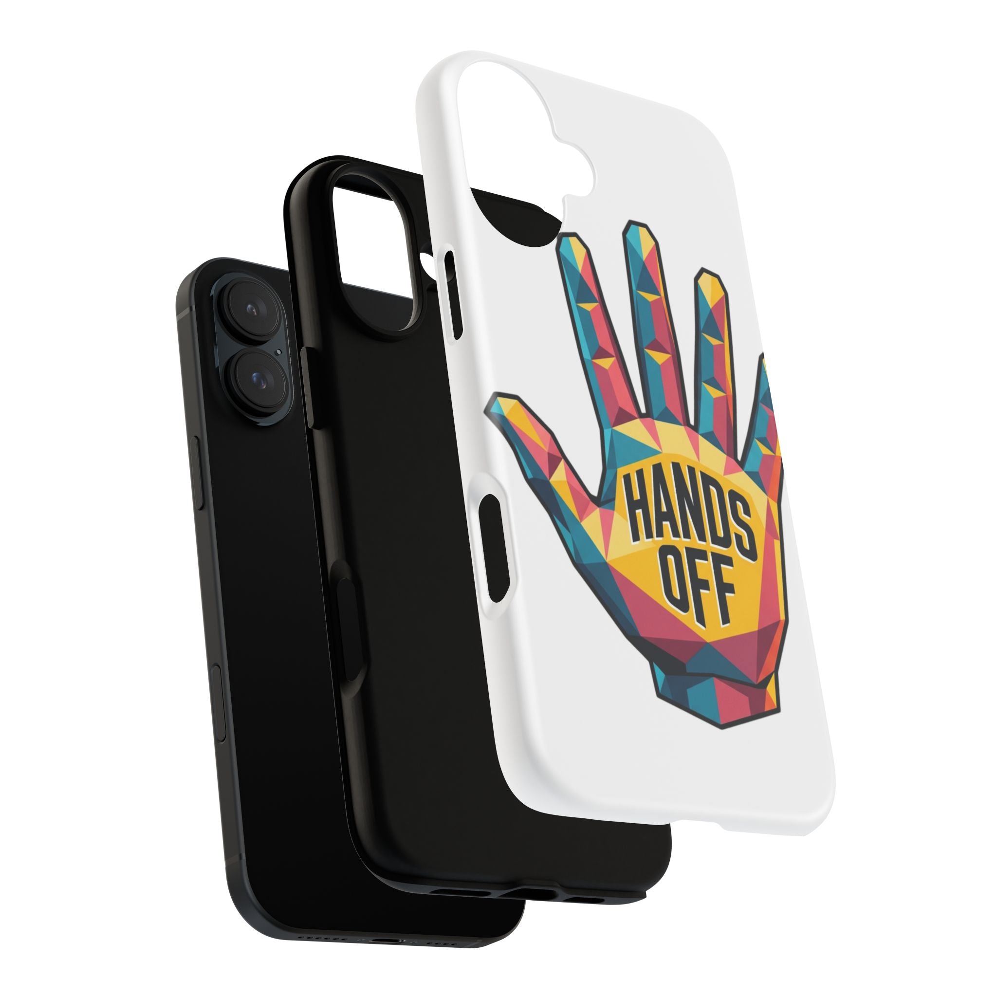 Hands Off Phone Case — Bold Geometric Palm Graphic