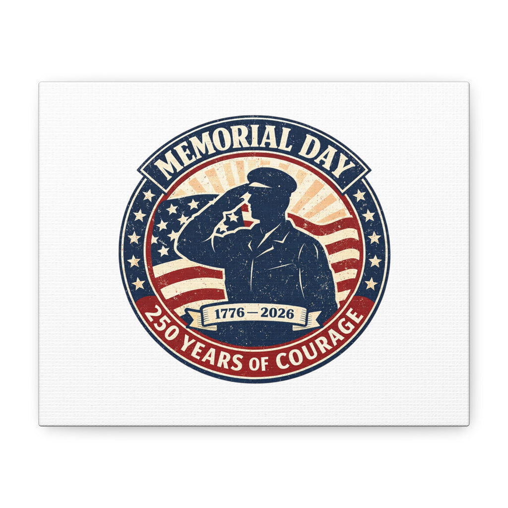 Memorial Day USA 250 Canvas, 1776–2026 Vintage Distressed Patriotic Print
