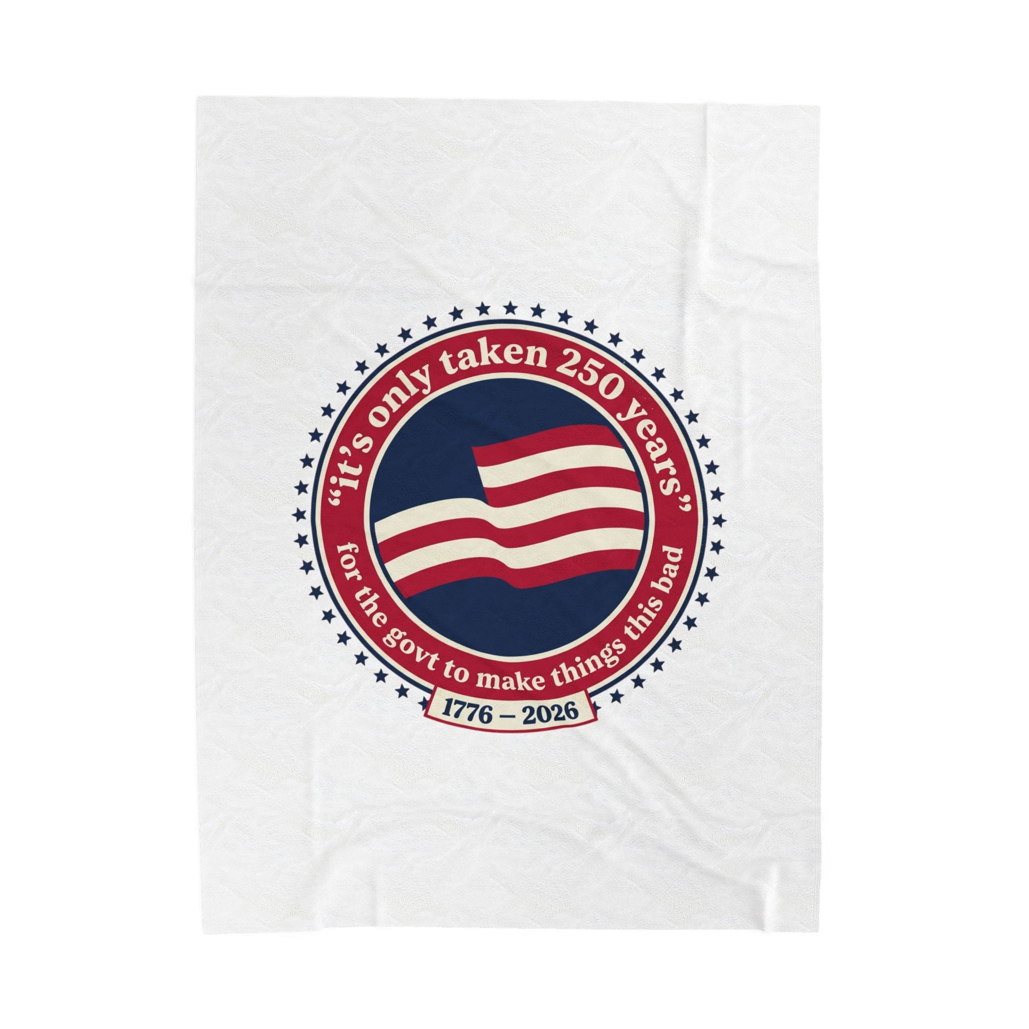 USA 250 Commemorative Velveteen Plush Blanket | 1776–2026, vintage distressed Americana