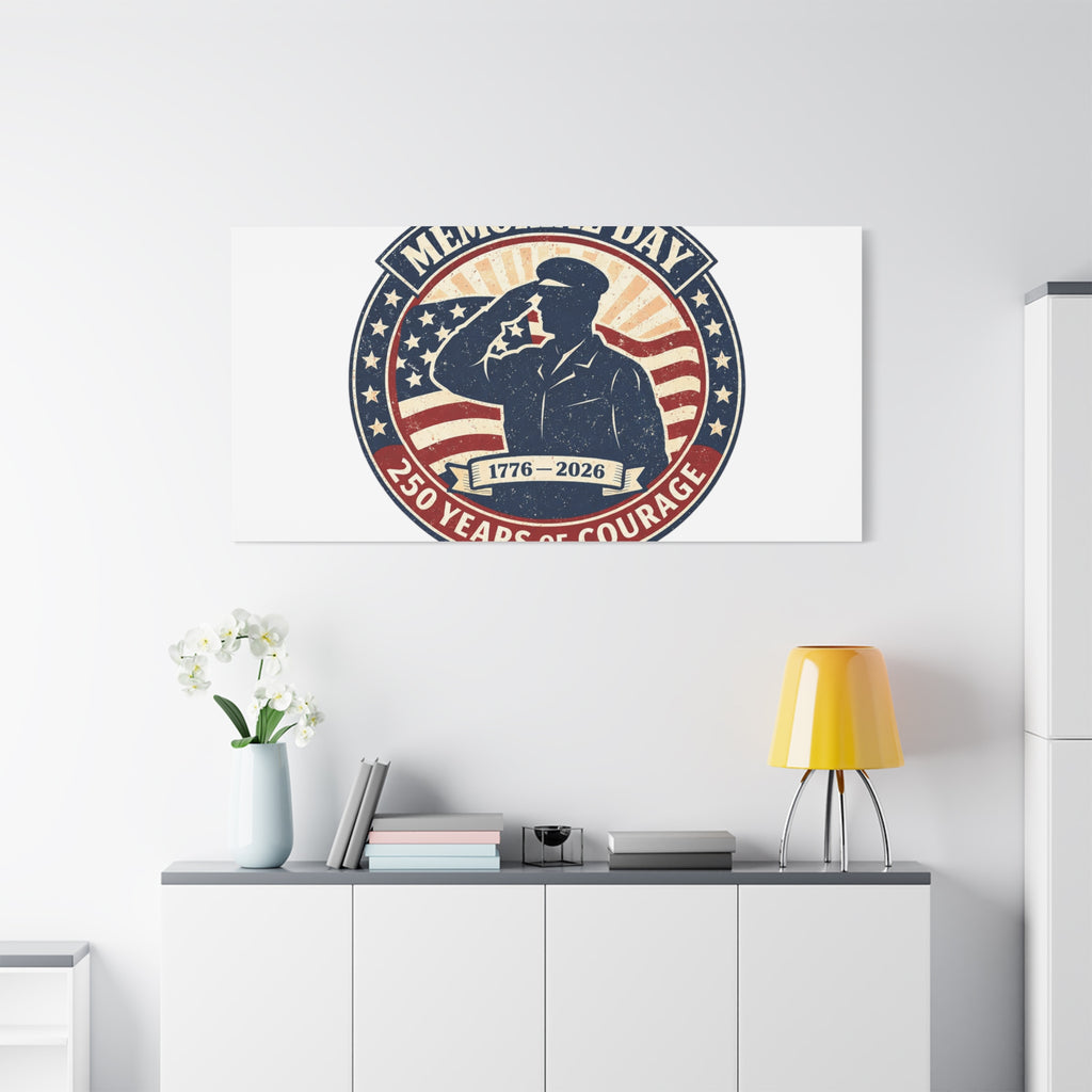 Memorial Day USA 250 Canvas, 1776–2026 Vintage Distressed Patriotic Print