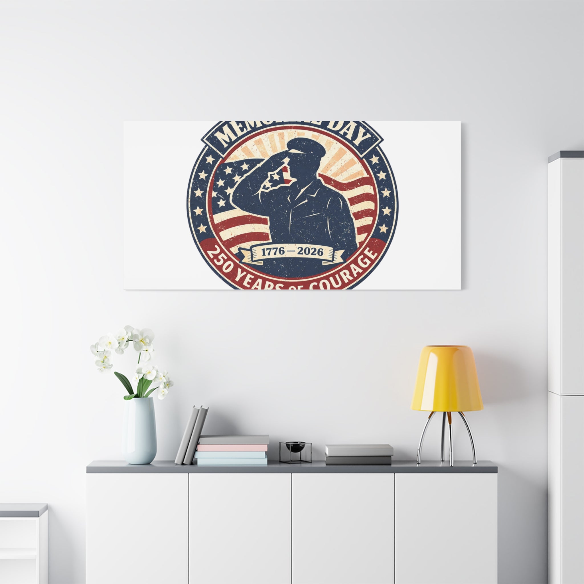 Memorial Day USA 250 Canvas, 1776–2026 Vintage Distressed Patriotic Print