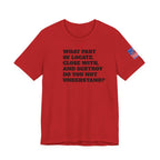 T-Shirt — "what part of: locate, close with, and destroy do you not understand?" Minimalist Text Tee
