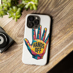 Hands Off Phone Case — Bold Geometric Palm Graphic