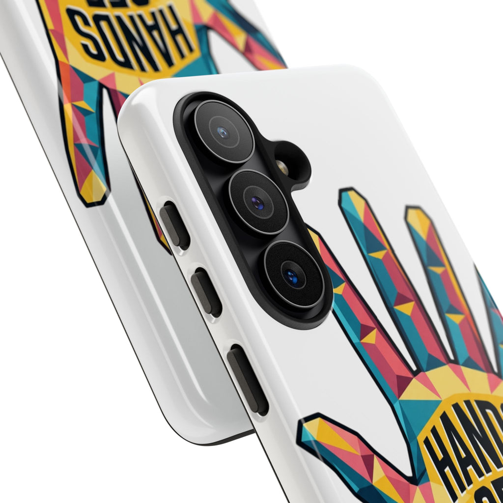 Hands Off Phone Case — Bold Geometric Palm Graphic