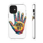 Hands Off Phone Case — Bold Geometric Palm Graphic