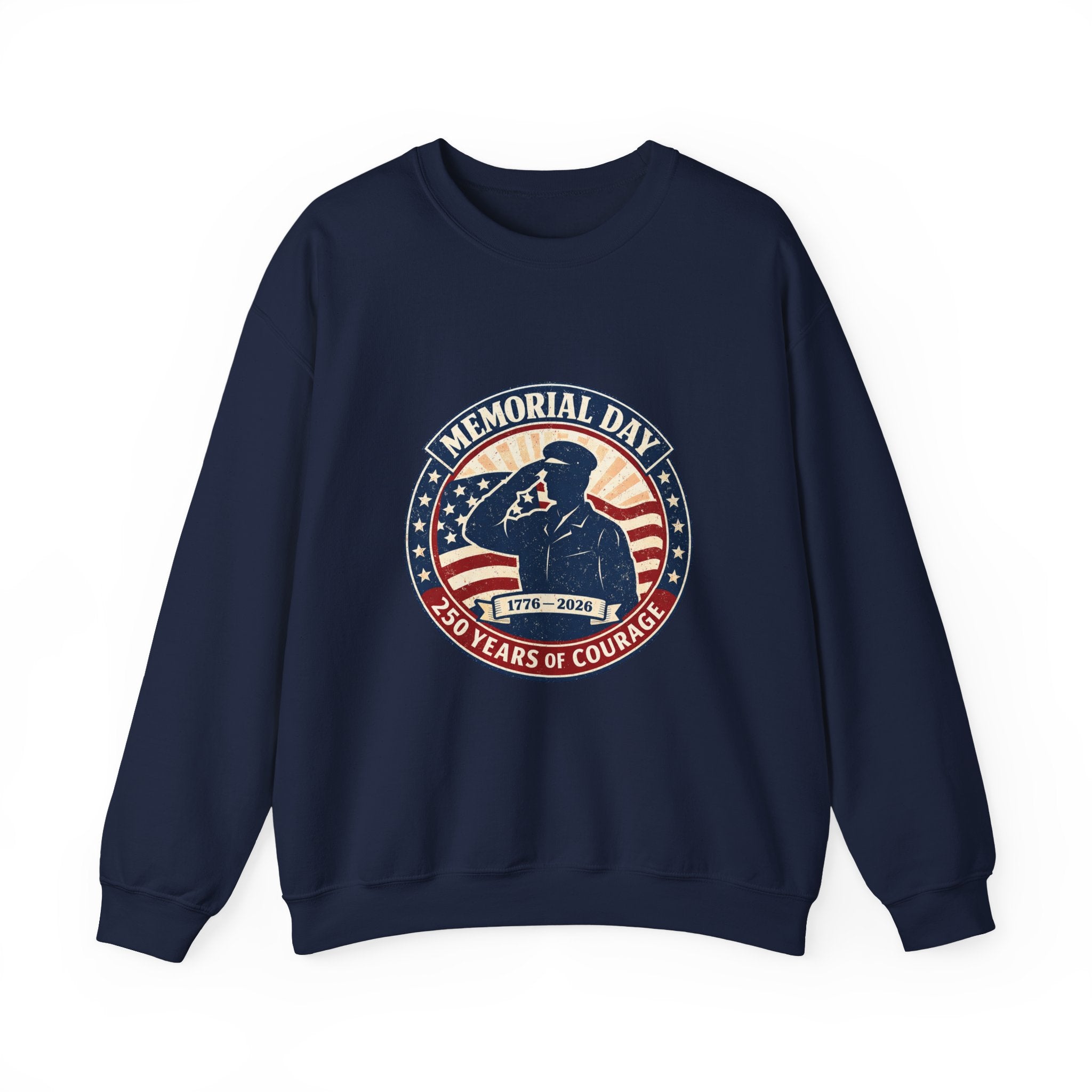 Memorial Day USA 250 Crewneck Sweatshirt | 1776–2026 Vintage Distressed Patriotic