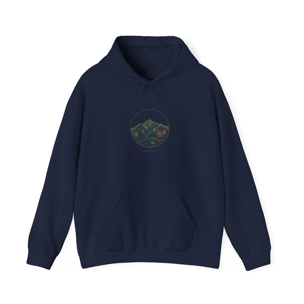 Topographic Contour Mountain Hoodie | topographic map print, contour line design