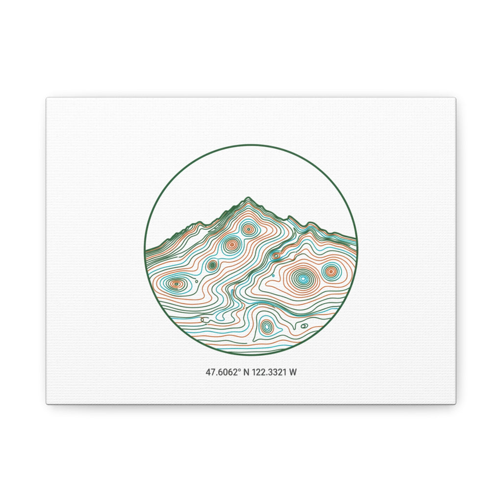 Topographic Contour Line Mountain Canvas, topographic map print | terrain poster
