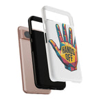 Hands Off Phone Case — Bold Geometric Palm Graphic