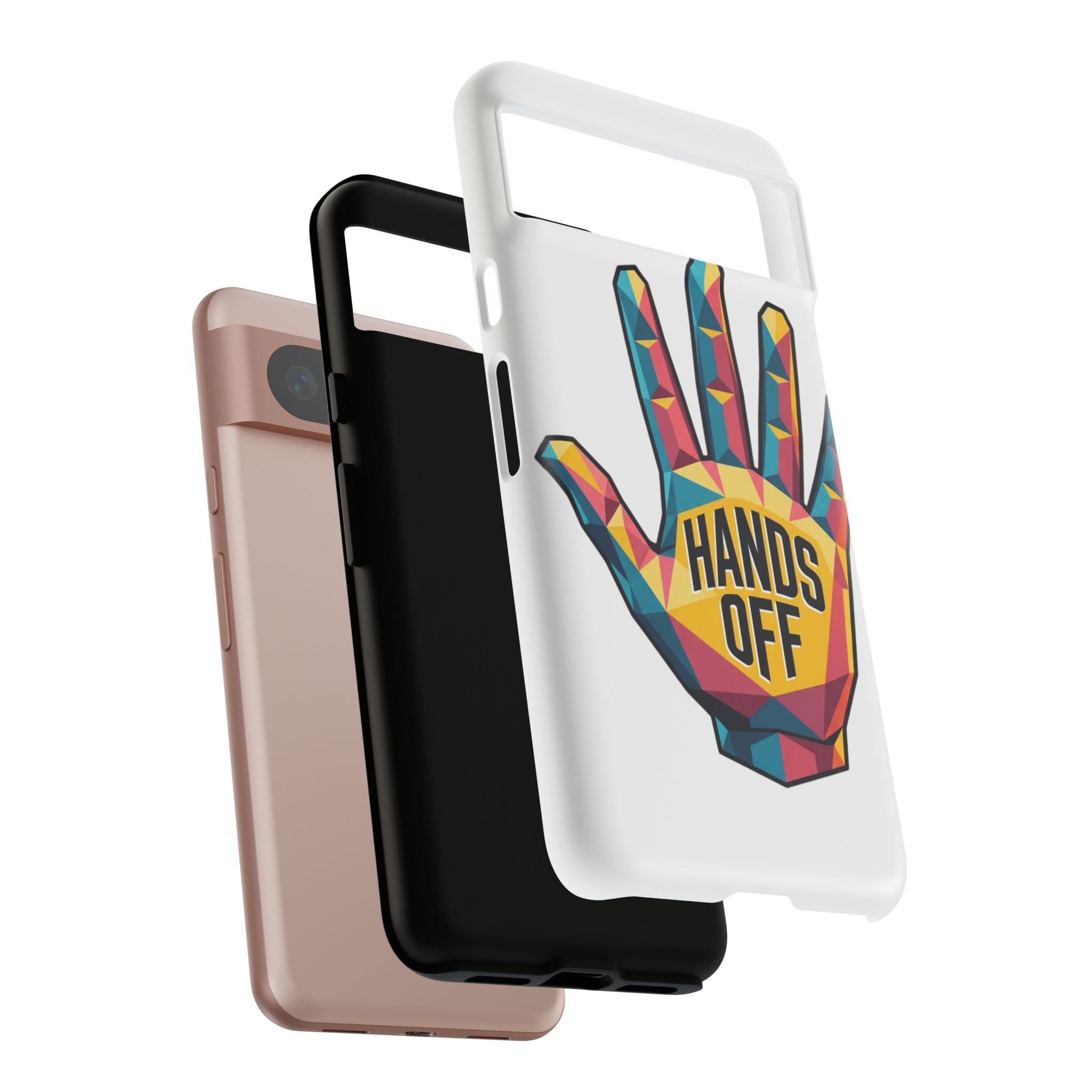 Hands Off Phone Case — Bold Geometric Palm Graphic