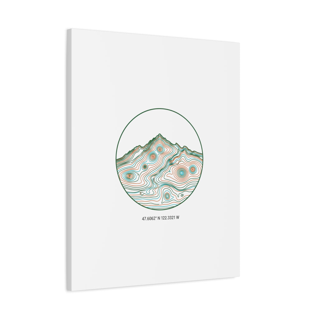 Topographic Contour Line Mountain Canvas, topographic map print | terrain poster
