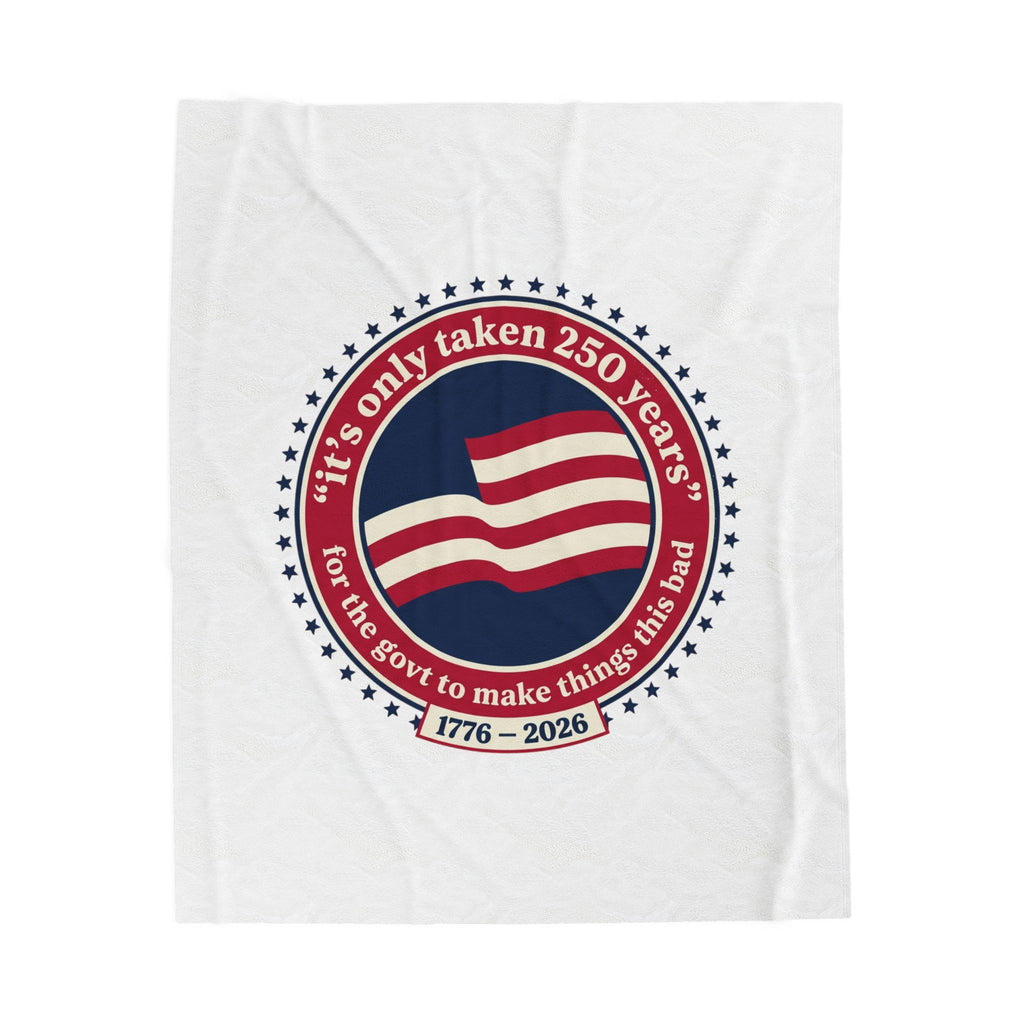 USA 250 Commemorative Velveteen Plush Blanket | 1776–2026, vintage distressed Americana