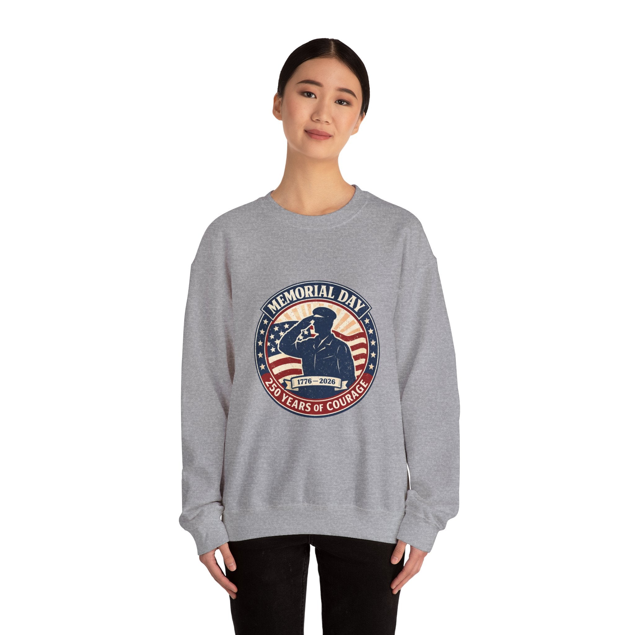 Memorial Day USA 250 Crewneck Sweatshirt | 1776–2026 Vintage Distressed Patriotic