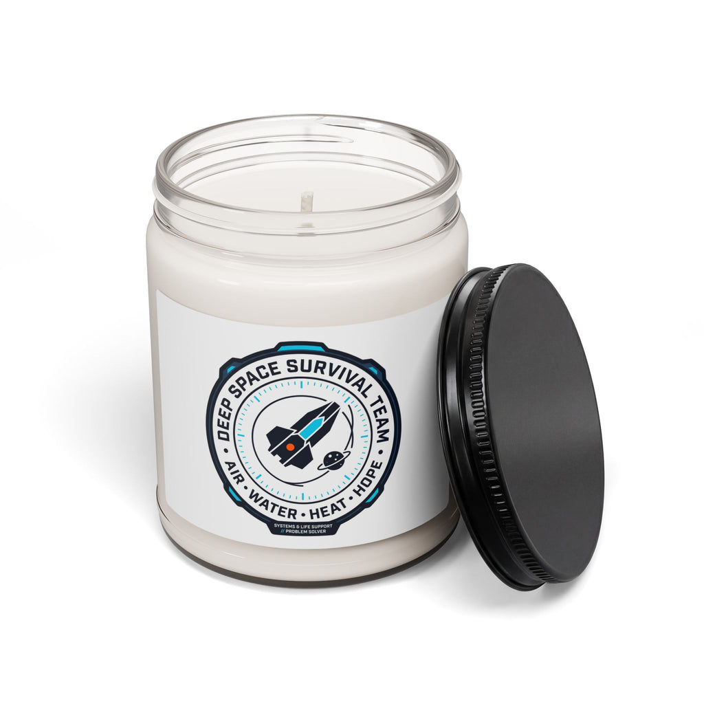 Deep Space Survival Team Candle, Soy Jar | Mission Patch, Hard Sci‑Fi