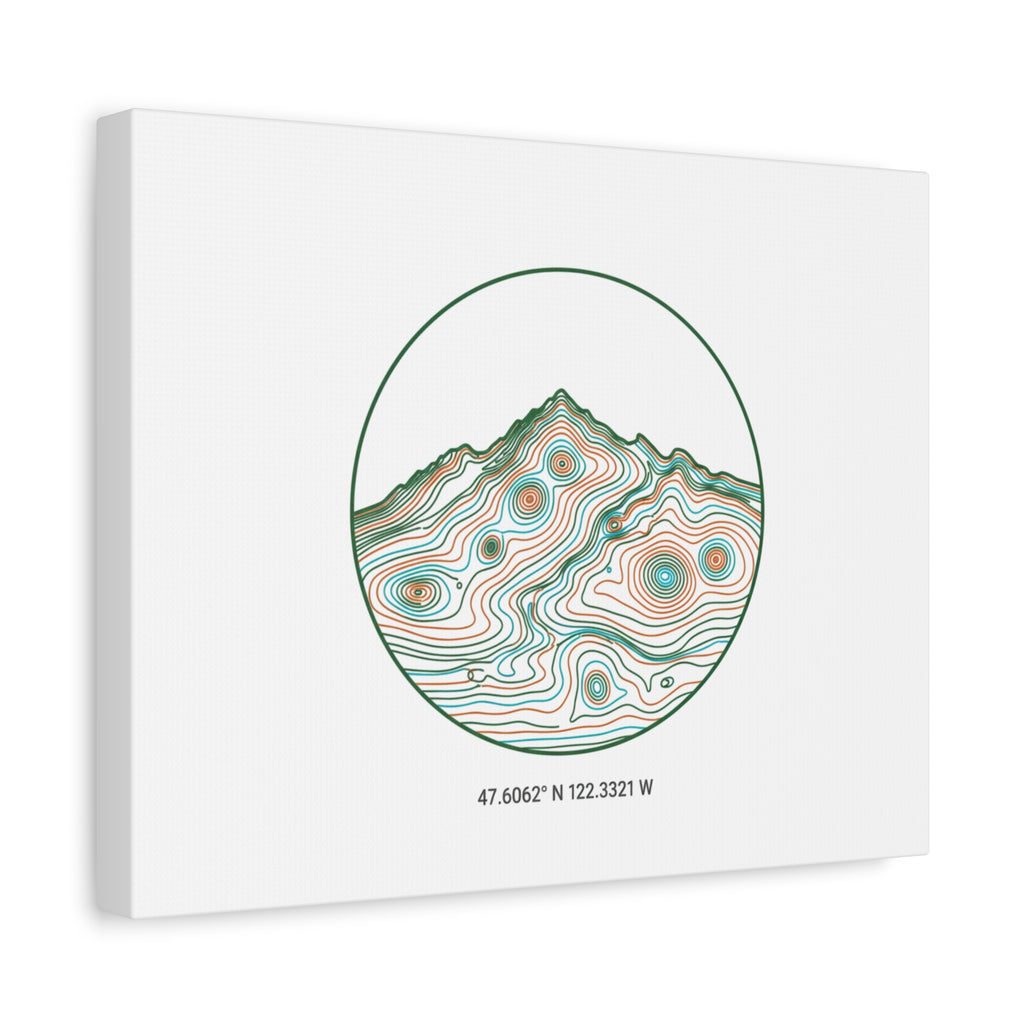 Topographic Contour Line Mountain Canvas, topographic map print | terrain poster