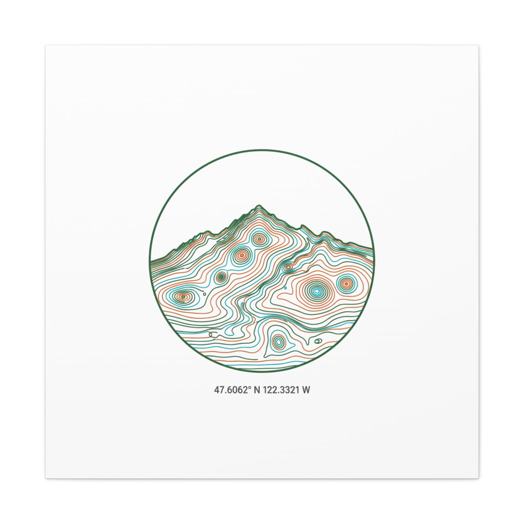 Topographic Contour Line Mountain Canvas, topographic map print | terrain poster