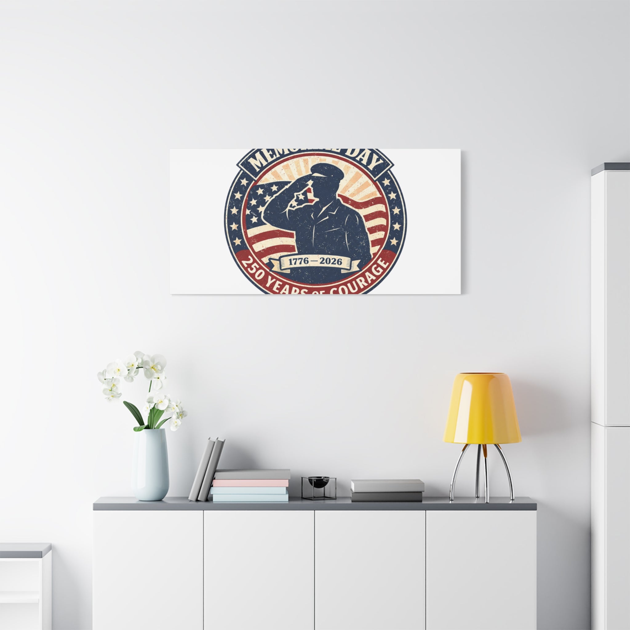 Memorial Day USA 250 Canvas, 1776–2026 Vintage Distressed Patriotic Print